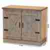 Baxton Studio Wayne Modern Contemporary Farmhouse Oak Brown Finished Wood 2-Door Shoe Storage Cabinet 174-11060-Zoro